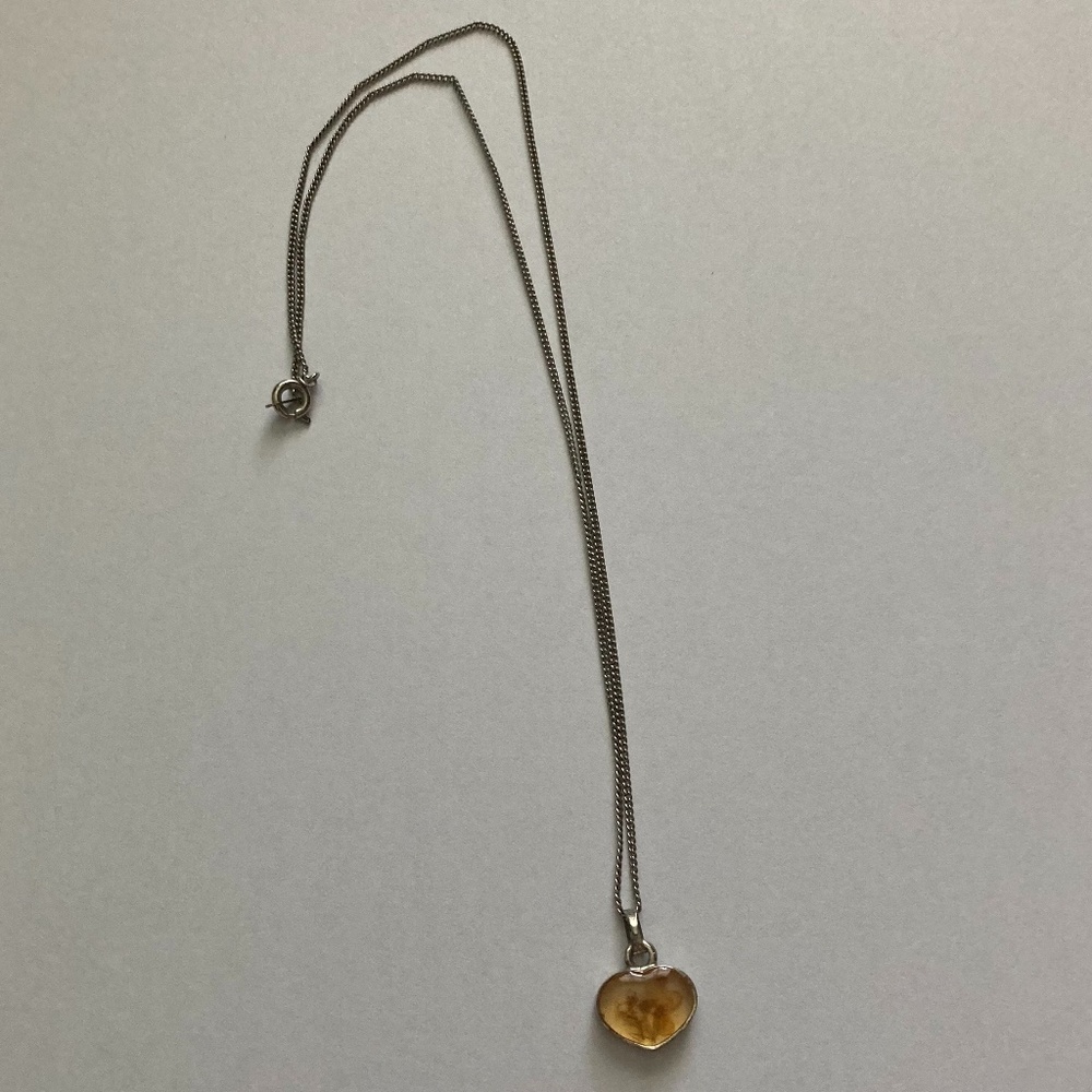 Forget Me Not Flower Necklace Silver Color